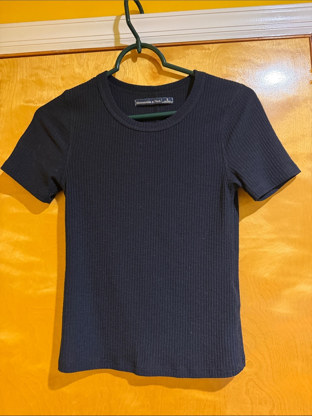 Abercrombie & Fitch Navy-Black Ribbed Short Sleeve Tee